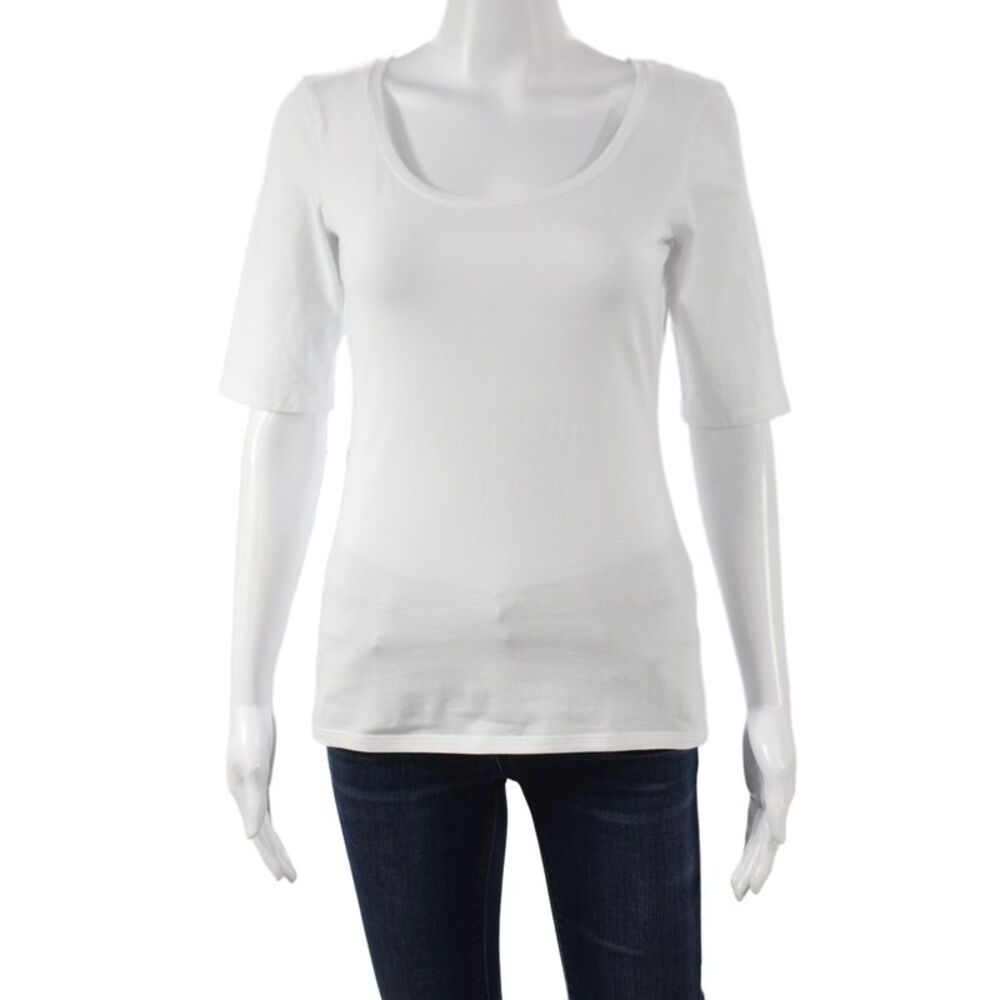 Tezenis Womens White Cotton Scoop Neck Short Sleeve Basic T-Shirt Size S
